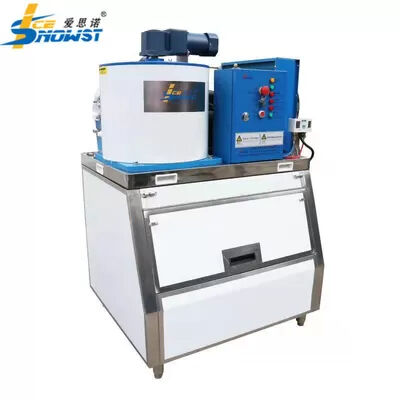 खरीदें फ्रीस्टैंडिंग मीठे पानी के फ्लेक बर्फ मशीन 12-17 मिनट बर्फ बनाने की गति और हवा शीतलन संघनक के साथ online manufacture